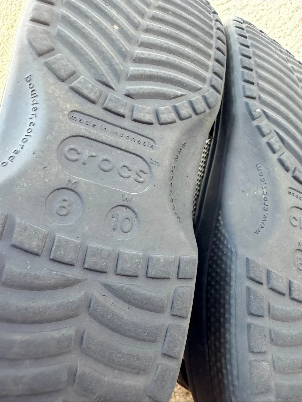 Crocs Size Men's 8, Women's 10 Navy Blue Clogs Sandals Outdoor Slip On
